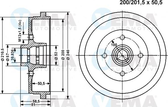 VEMA 801321 - Əyləc barabanı furqanavto.az