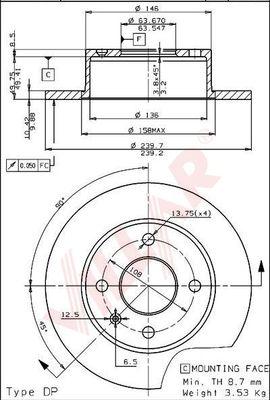 Villar 628.0306 - Əyləc Diski furqanavto.az