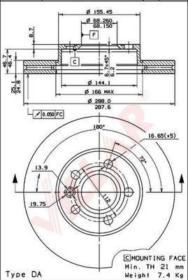 Villar 628.0303 - Əyləc Diski furqanavto.az