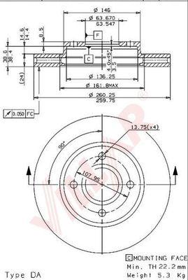 Villar 628.0318 - Əyləc Diski furqanavto.az