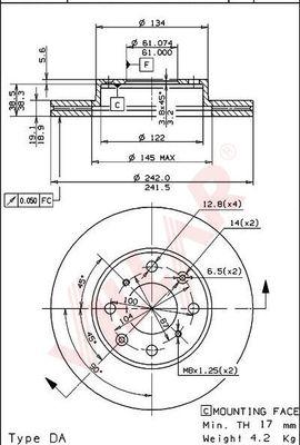 Villar 628.1496 - Əyləc Diski furqanavto.az