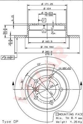 Villar 628.1454 - Əyləc Diski furqanavto.az