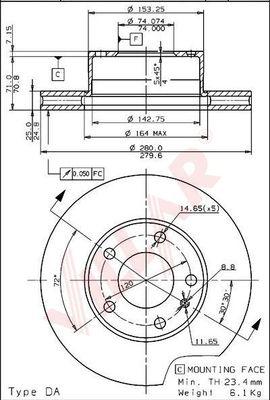 Villar 628.1465 - Əyləc Diski furqanavto.az