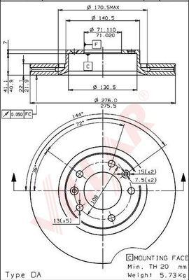 Villar 628.1409 - Əyləc Diski furqanavto.az