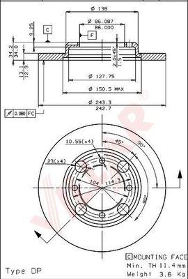 Villar 628.1423 - Əyləc Diski furqanavto.az