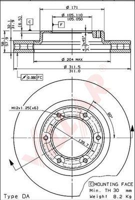 Villar 628.1606 - Əyləc Diski furqanavto.az