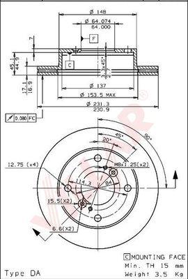 Villar 628.1096 - Əyləc Diski furqanavto.az