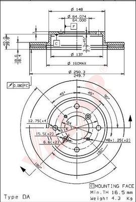 Villar 628.1093 - Əyləc Diski furqanavto.az