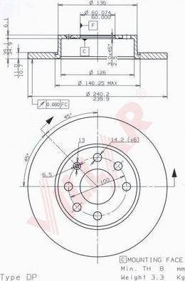 Villar 628.1044 - Əyləc Diski furqanavto.az