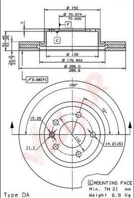 Villar 628.1062 - Əyləc Diski furqanavto.az