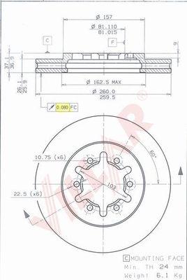 Villar 628.1019 - Əyləc Diski furqanavto.az