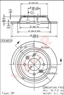 Villar 628.1084 - Əyləc Diski furqanavto.az