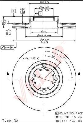 Villar 628.1083 - Əyləc Diski furqanavto.az