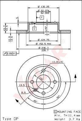 Villar 628.1076 - Əyləc Diski furqanavto.az