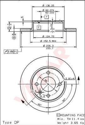 Villar 628.1078 - Əyləc Diski furqanavto.az