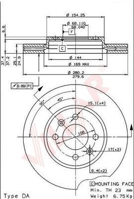 Villar 628.1072 - Əyləc Diski furqanavto.az