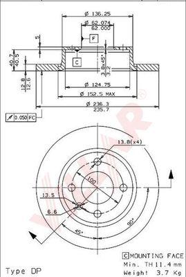 Villar 628.1077 - Əyləc Diski furqanavto.az