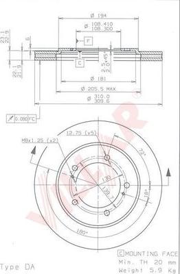 Villar 628.1150 - Əyləc Diski furqanavto.az