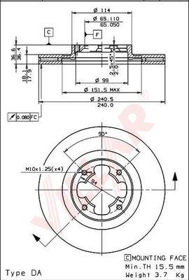 Villar 628.1107 - Əyləc Diski furqanavto.az