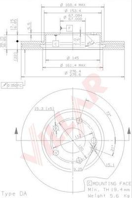 Villar 628.1850 - Əyləc Diski furqanavto.az