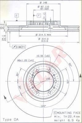 Villar 628.1820 - Əyləc Diski furqanavto.az