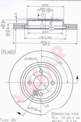 Villar 628.1822 - Əyləc Diski furqanavto.az