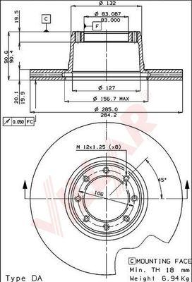 Villar 628.1381 - Əyləc Diski furqanavto.az