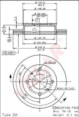 Villar 628.1293 - Əyləc Diski furqanavto.az