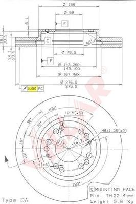 Villar 628.1246 - Əyləc Diski furqanavto.az