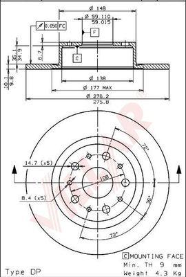 Villar 628.1254 - Əyləc Diski furqanavto.az