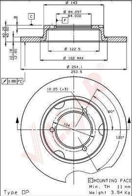 Villar 628.1250 - Əyləc Diski furqanavto.az