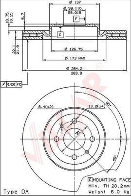 Villar 628.1257 - Əyləc Diski furqanavto.az