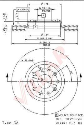 Villar 628.1238 - Əyləc Diski furqanavto.az