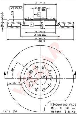 Villar 628.1726 - Əyləc Diski furqanavto.az