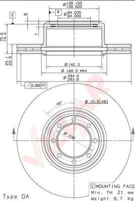 Villar 628.2050 - Əyləc Diski furqanavto.az