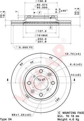 Villar 628.2083 - Əyləc Diski furqanavto.az