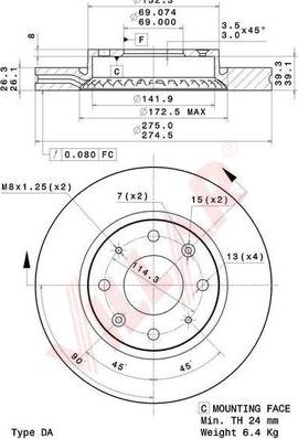 Villar 628.2025 - Əyləc Diski furqanavto.az