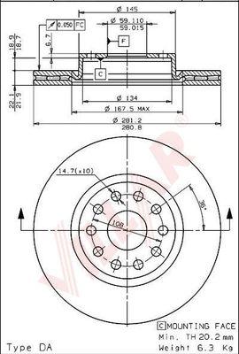 Villar 628.2157 - Əyləc Diski furqanavto.az