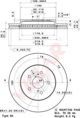 Villar 628.2109 - Əyləc Diski furqanavto.az