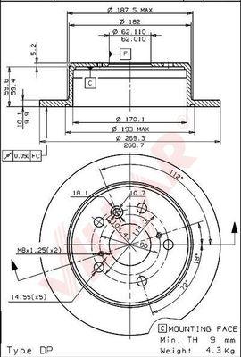 Villar 628.2125 - Əyləc Diski furqanavto.az