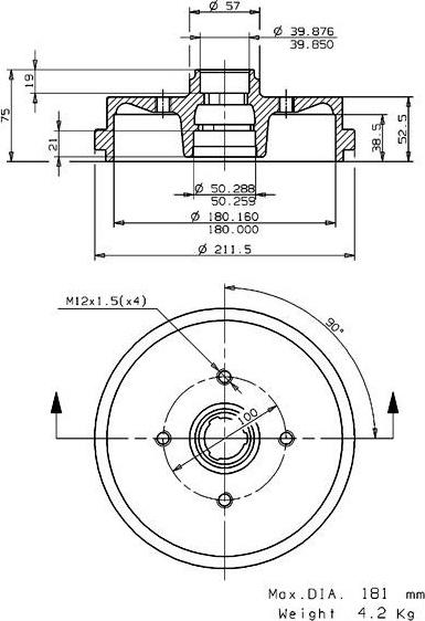 Villar 627.0040 - Əyləc barabanı furqanavto.az