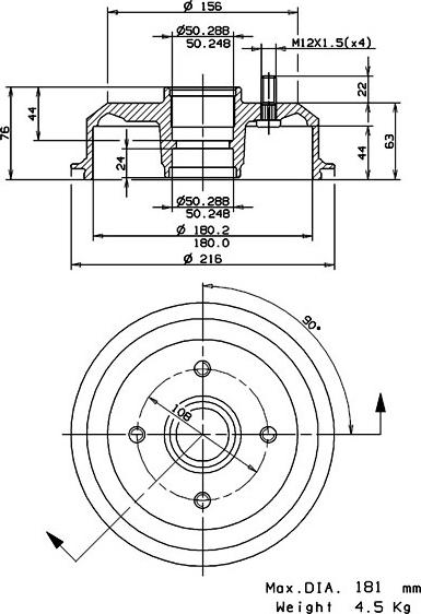 Villar 627.0061 - Əyləc barabanı furqanavto.az