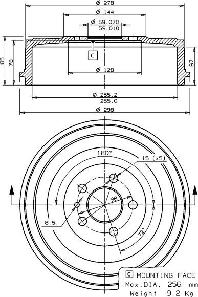 Villar 627.0081 - Əyləc barabanı furqanavto.az