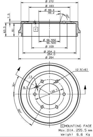 Villar 627.0088 - Əyləc barabanı furqanavto.az