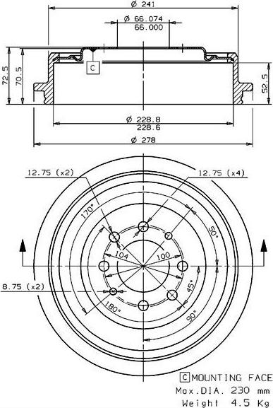 Villar 627.0075 - Əyləc barabanı furqanavto.az