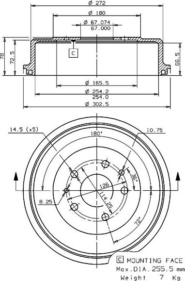 Villar 627.0109 - Əyləc barabanı furqanavto.az