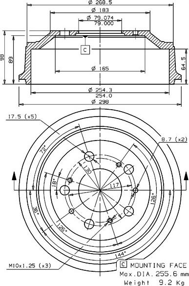 Villar 627.0106 - Əyləc barabanı furqanavto.az