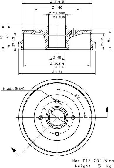 Villar 627.0115 - Əyləc barabanı furqanavto.az