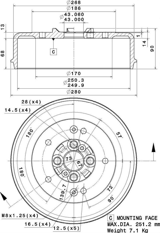 Villar 627.0314 - Əyləc barabanı furqanavto.az