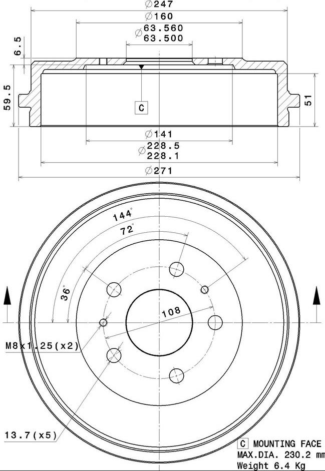 Villar 627.0310 - Əyləc barabanı furqanavto.az